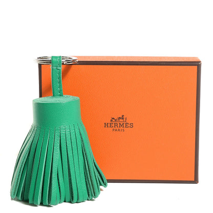 Hermes Lambskin Carmen Tassel Key Holder Menthe 4 of 19