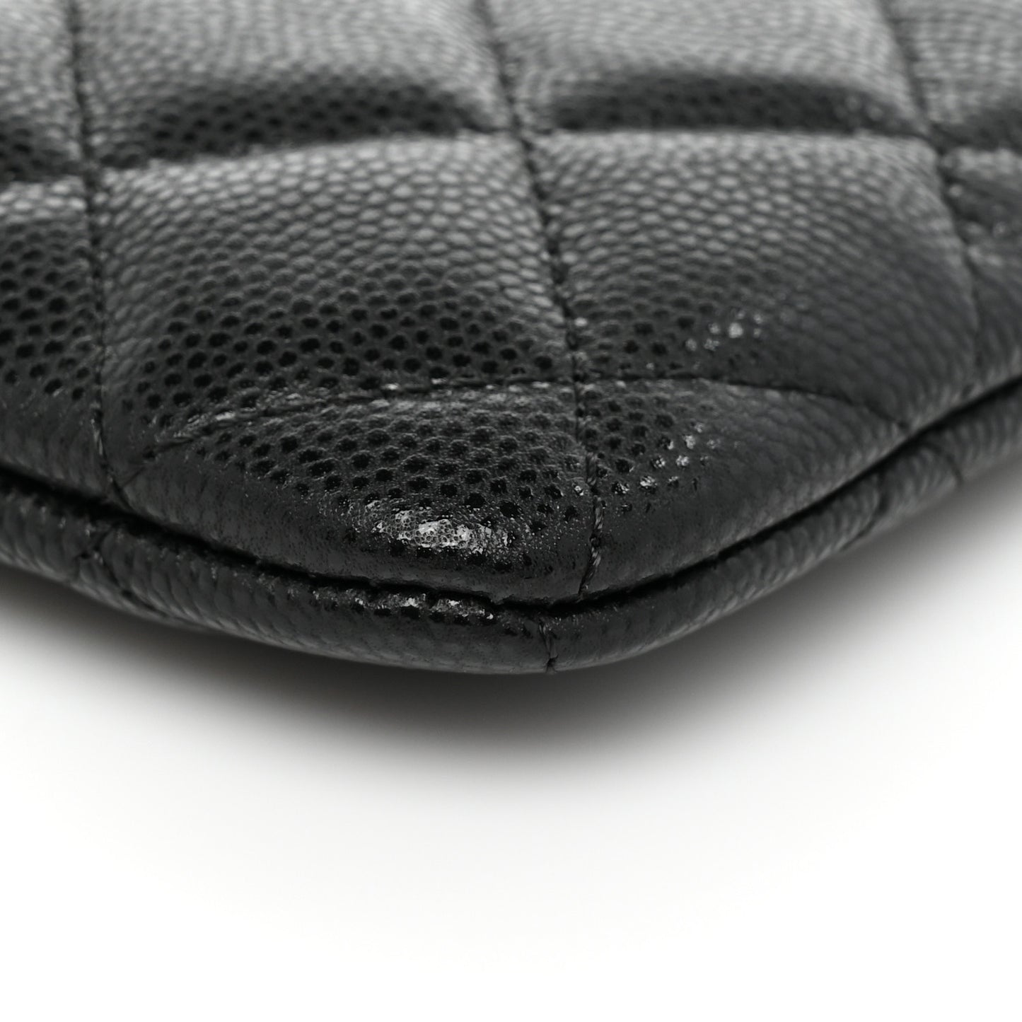 Caviar Quilted Small Cosmetic Case Black