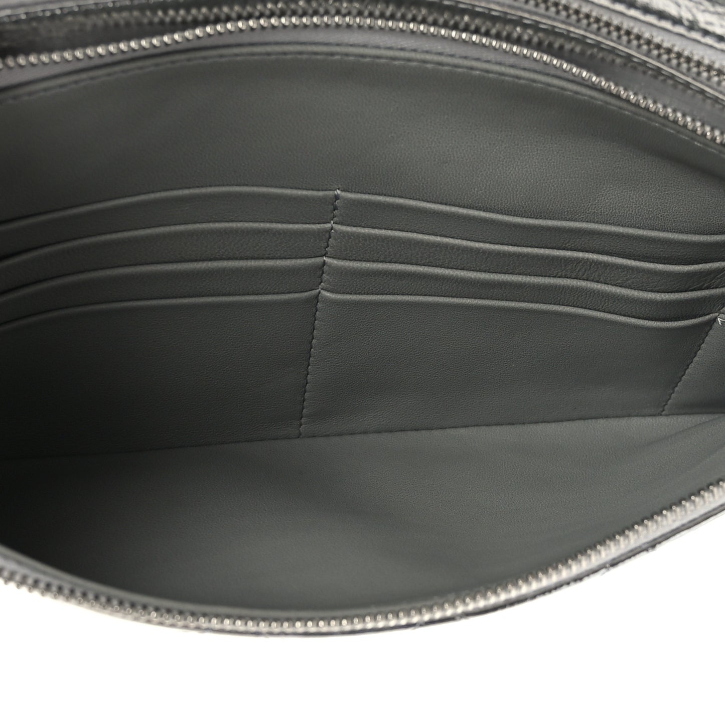 Metallic Crumpled Calfskin Small 31 Pouch Silver