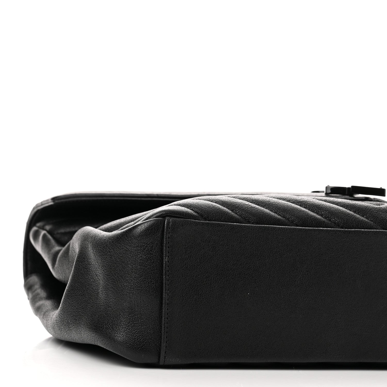 Saint Laurent Sheepskin Matelasse Chevron Monogram Monochrome Large College Satchel Black 7 of 14