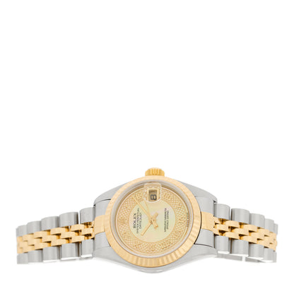 Rolex Stainless Steel 18K Yellow Gold Mother of Pearl 26mm Oyster Perpetual Datejust Watch Champagne 79173 2 of 4