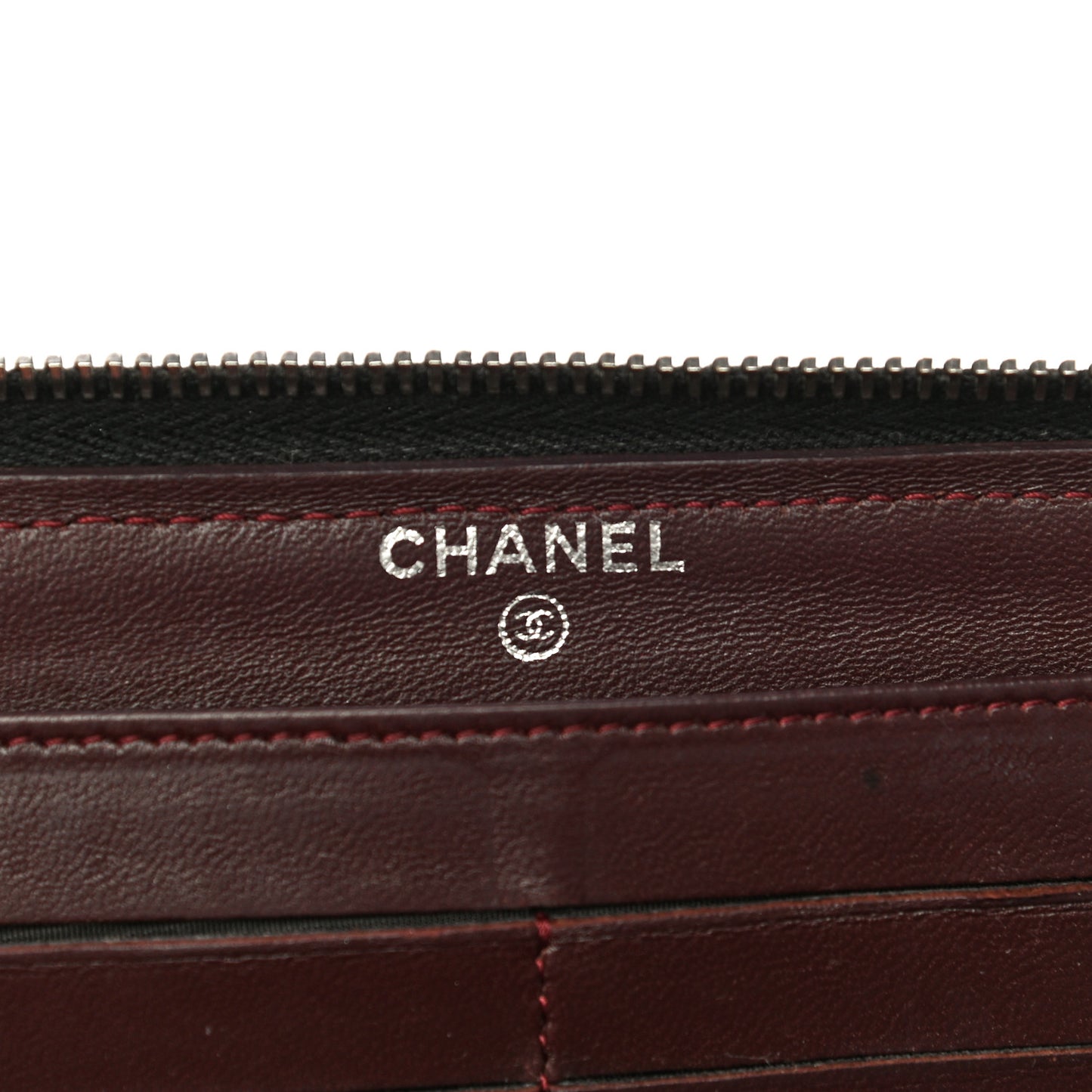 Lambskin Quilted Large Gusset Zip Around Wallet Black