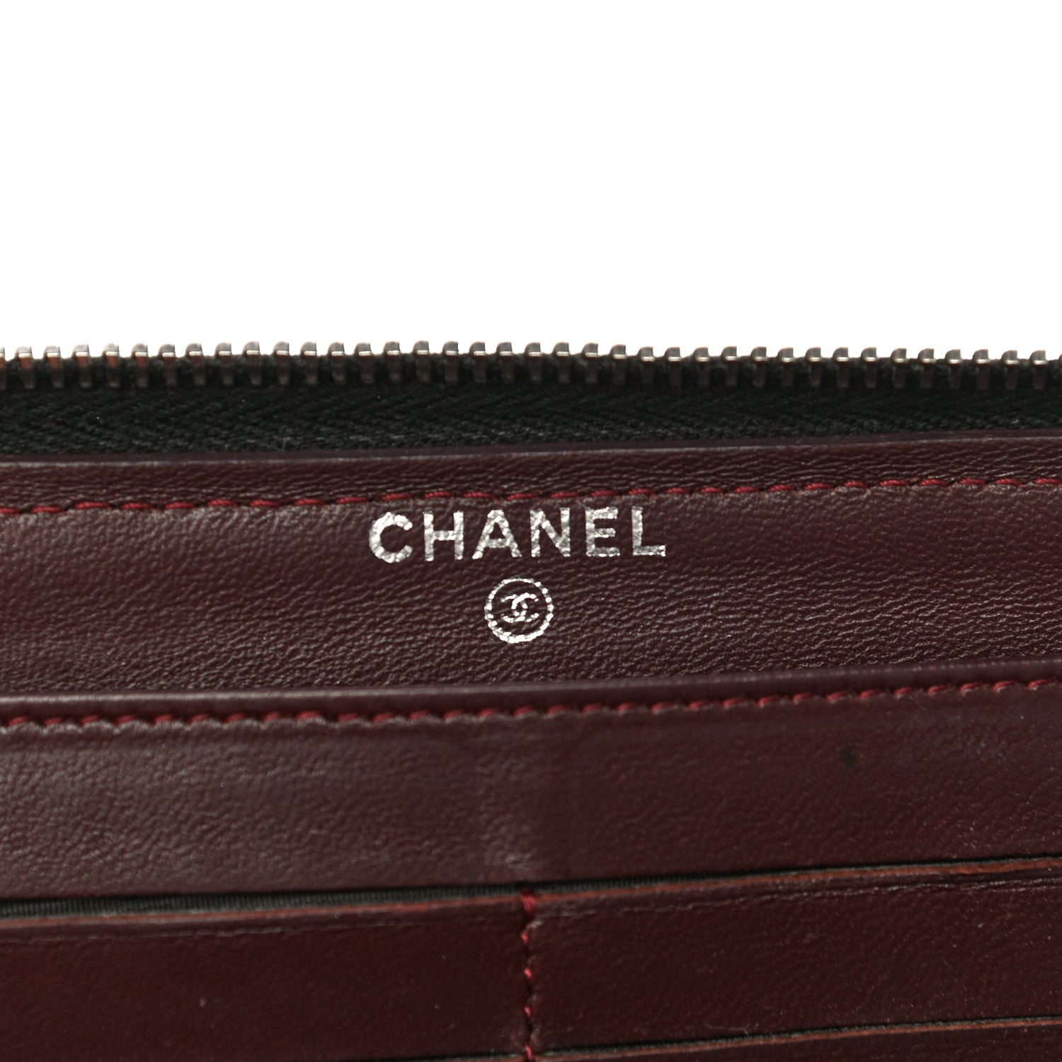 Chanel Lambskin Quilted Large Gusset Zip Around Wallet Black 6 of 12
