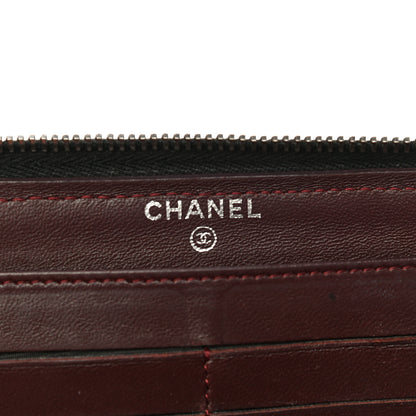 Chanel Lambskin Quilted Large Gusset Zip Around Wallet Black 6 of 12
