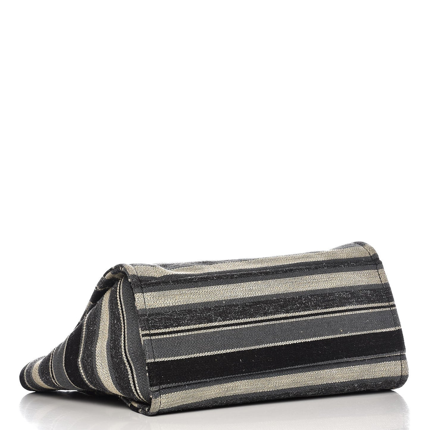 Striped Canvas Medium Deauville Tote Black