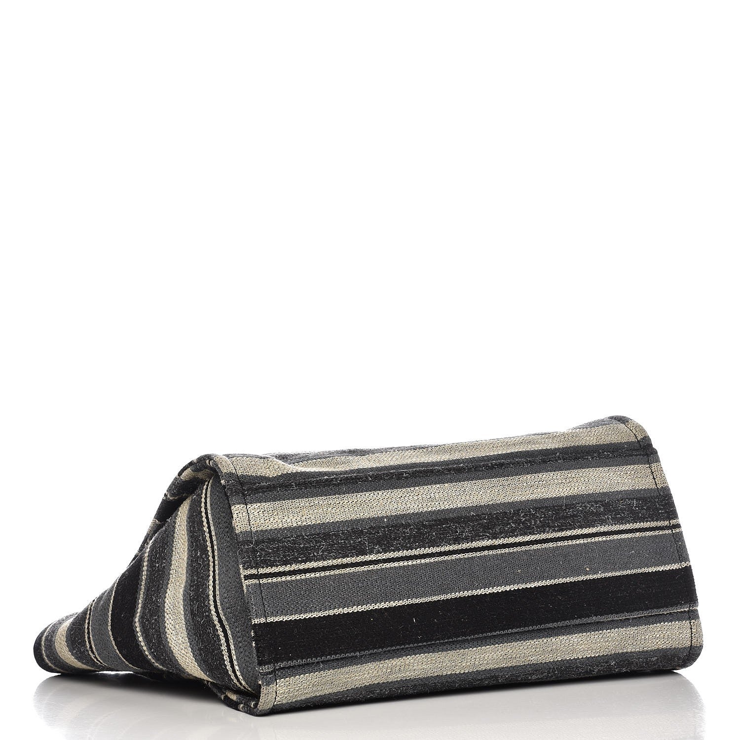 Chanel Striped Canvas Medium Deauville Tote Black 4 of 9
