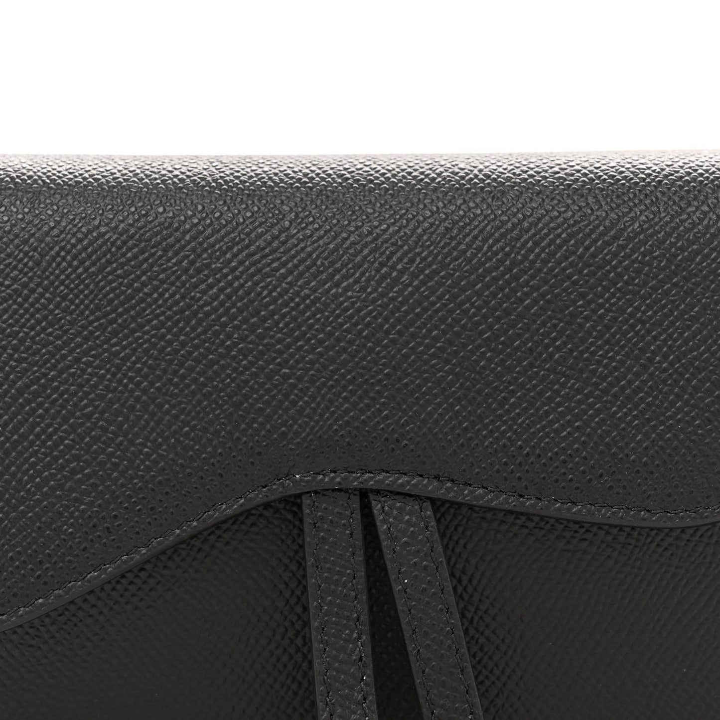 Grained Calfskin Saddle Belt Bag Black