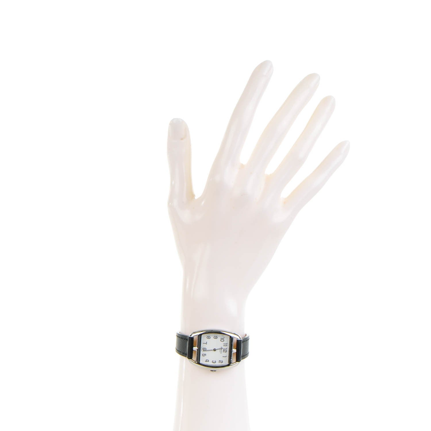 Hermes Stainless Steel Barenia 26mm Cape Cod Tonneau Quartz Watch Noir 2 of 9