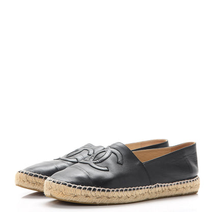 Chanel Lambskin CC Espadrilles 42 Black 3 of 16
