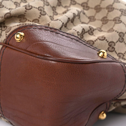 Gucci Monogram Large Jockey Hobo Dark Brown 15 of 23