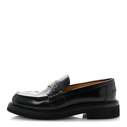 Christian Dior Brushed Calfskin Boy Loafers 37.5 Black 1 of 10