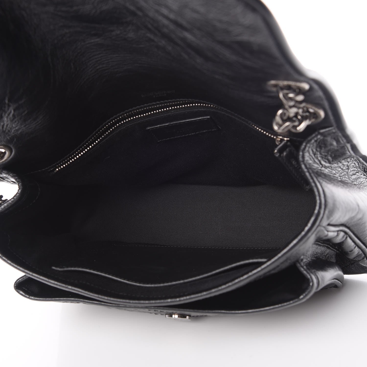 Saint Laurent Crinkled Calfskin Matelasse Monogram Medium Niki Chain Satchel Black 5 of 8