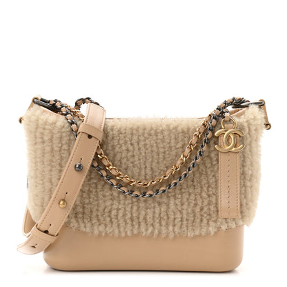 Chanel Shearling Small Gabrielle Hobo Dark Beige 1 of 10