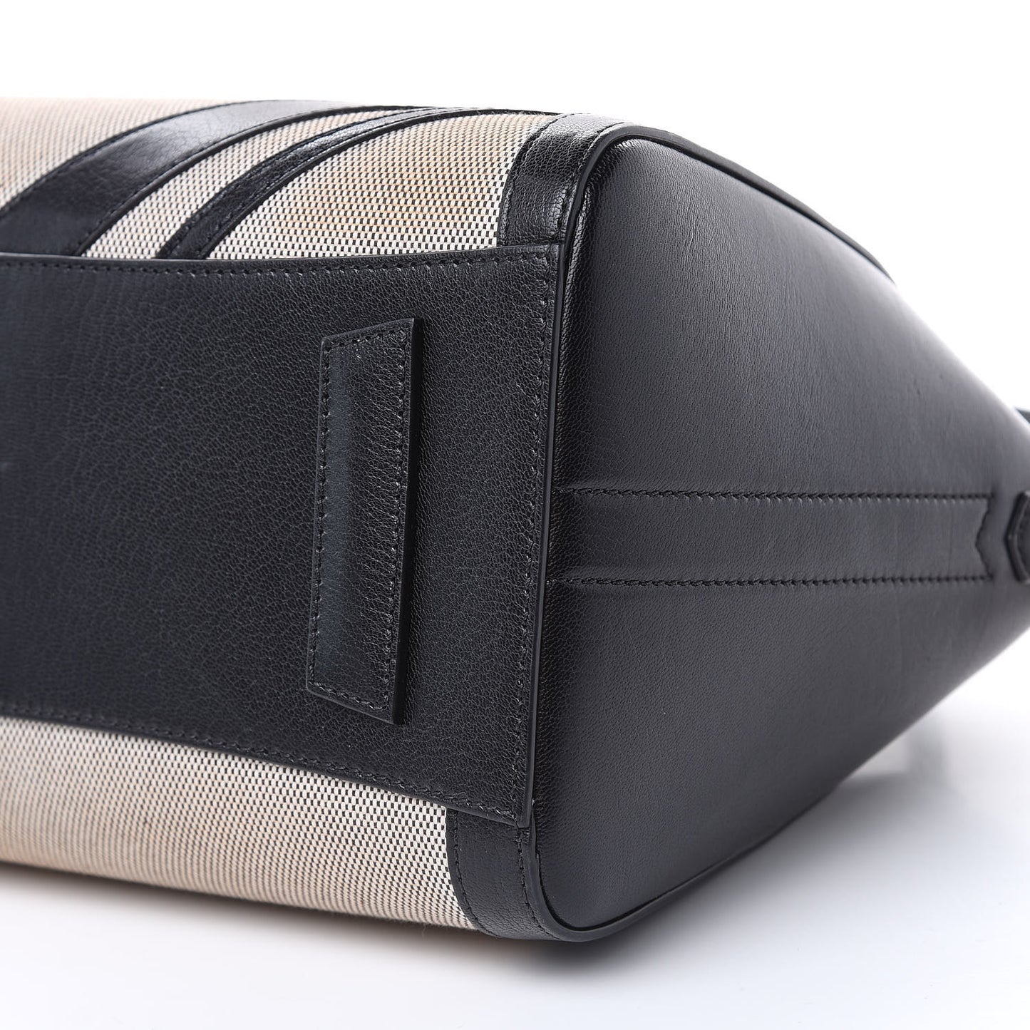 Canvas Sugar Goatskin Striped Small Antigona Black