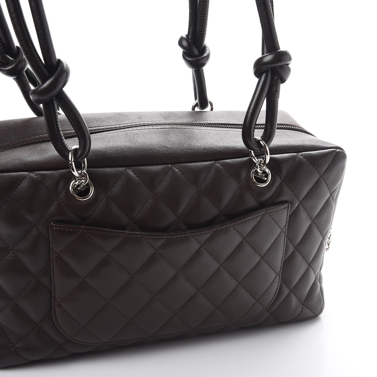 Chanel Calfskin Quilted Cambon Large Bowler Brown Beige 8 of 13