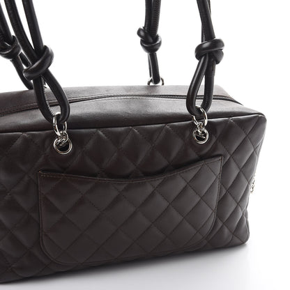 Chanel Calfskin Quilted Cambon Large Bowler Brown Beige 8 of 13