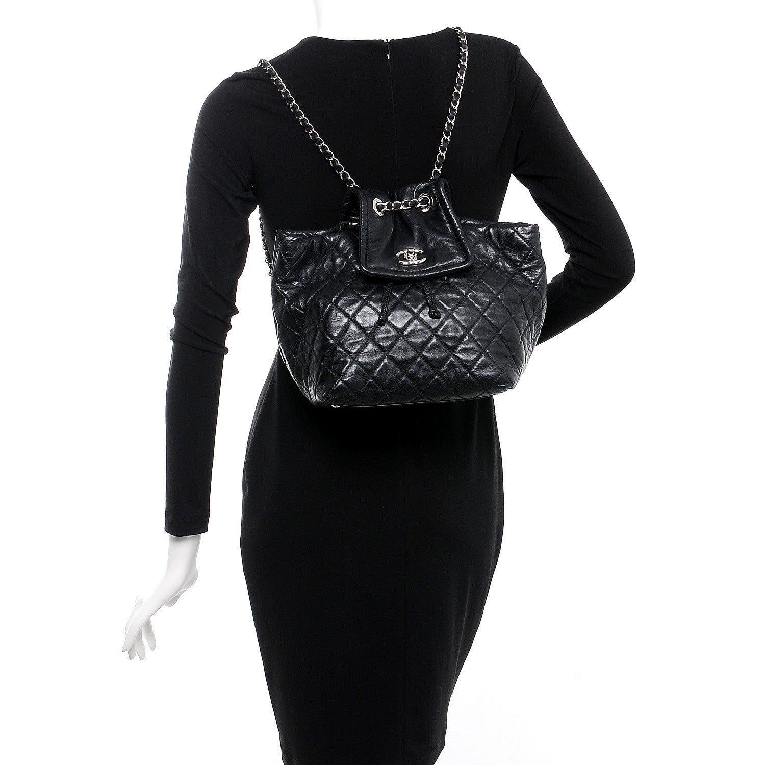 Chanel Glazed Calfskin Quilted Beijing Backpack Black 2 of 10