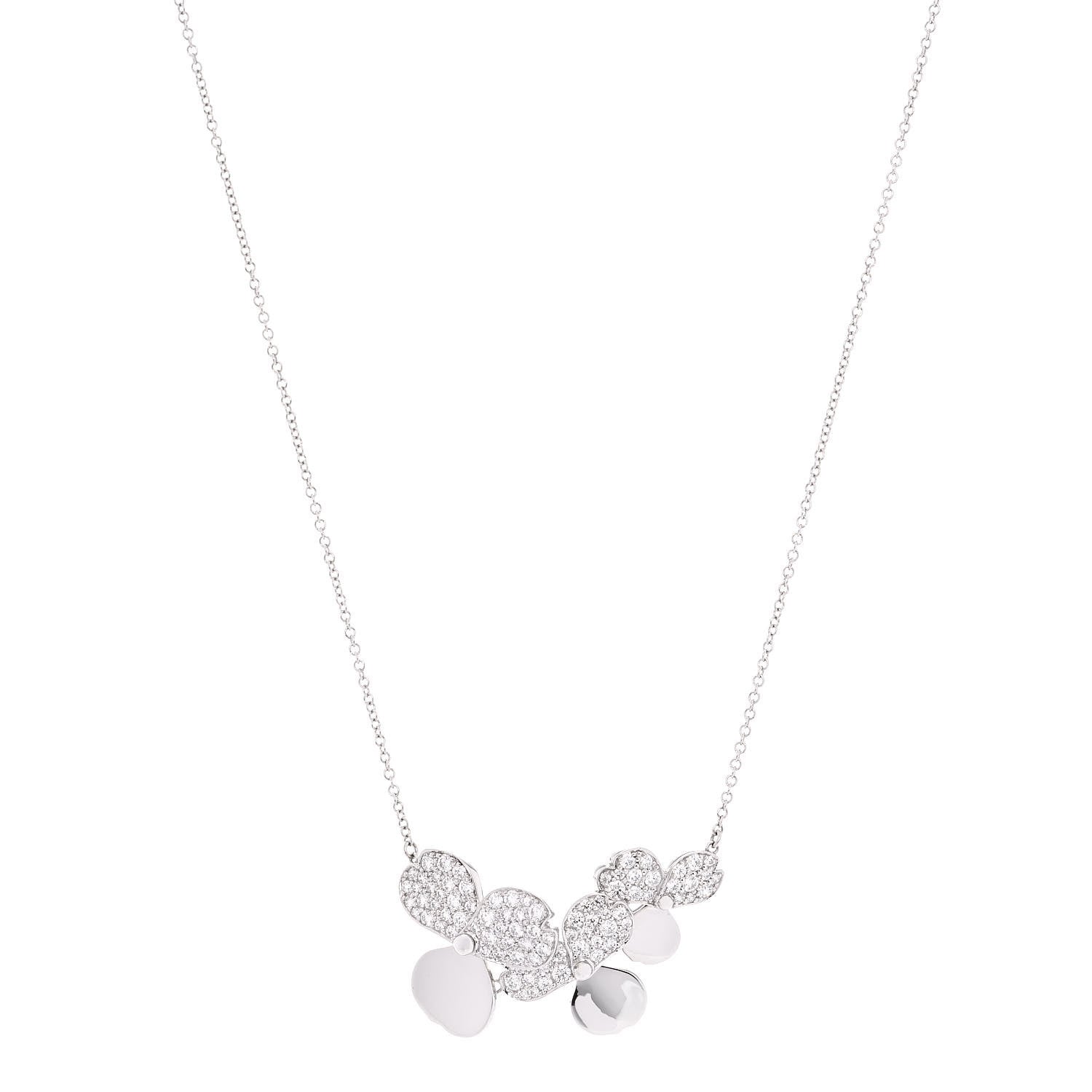 Tiffany Platinum Diamond Mini Paper Flowers Cluster Pendant Necklace 1 of 5