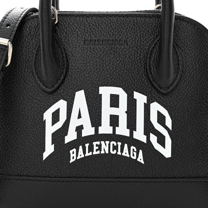 Balenciaga Grained Calfskin Cities Paris XXS Ville Top Handle Bag Black White 9 of 11
