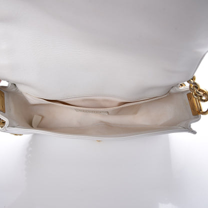 Chanel Sheepskin Braided Medium Boy Reverso Flap White 5 of 9