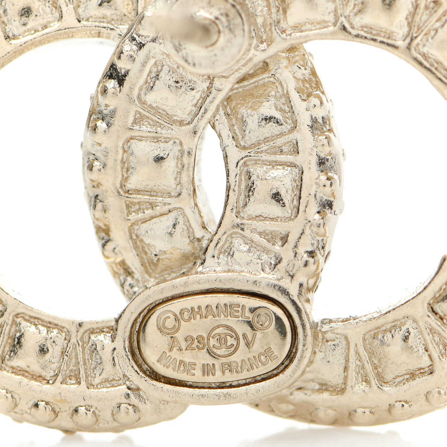Crystal Timeless CC Earrings Light Gold