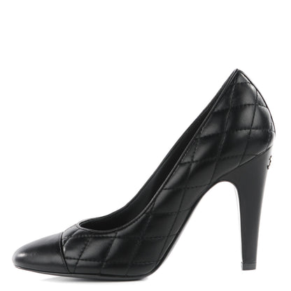 Chanel Lambskin Quilted CC Cap Toe Pumps 37 Black 1 of 8