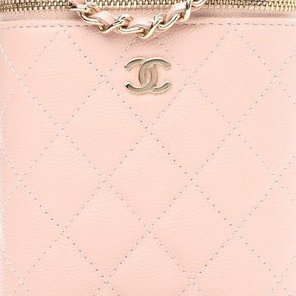 Chanel Caviar Quilted Small Vertical Coco Beauty Vanity Case With Chain Light Pink 7 of 9