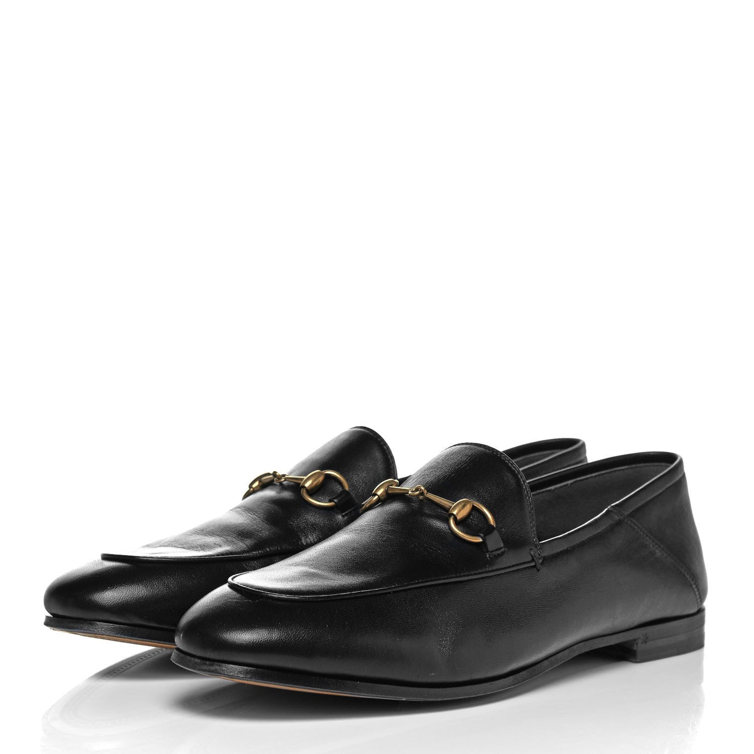 Gucci Lambskin Womens Brixton Horsebit Loafers 40 Black 2 of 6