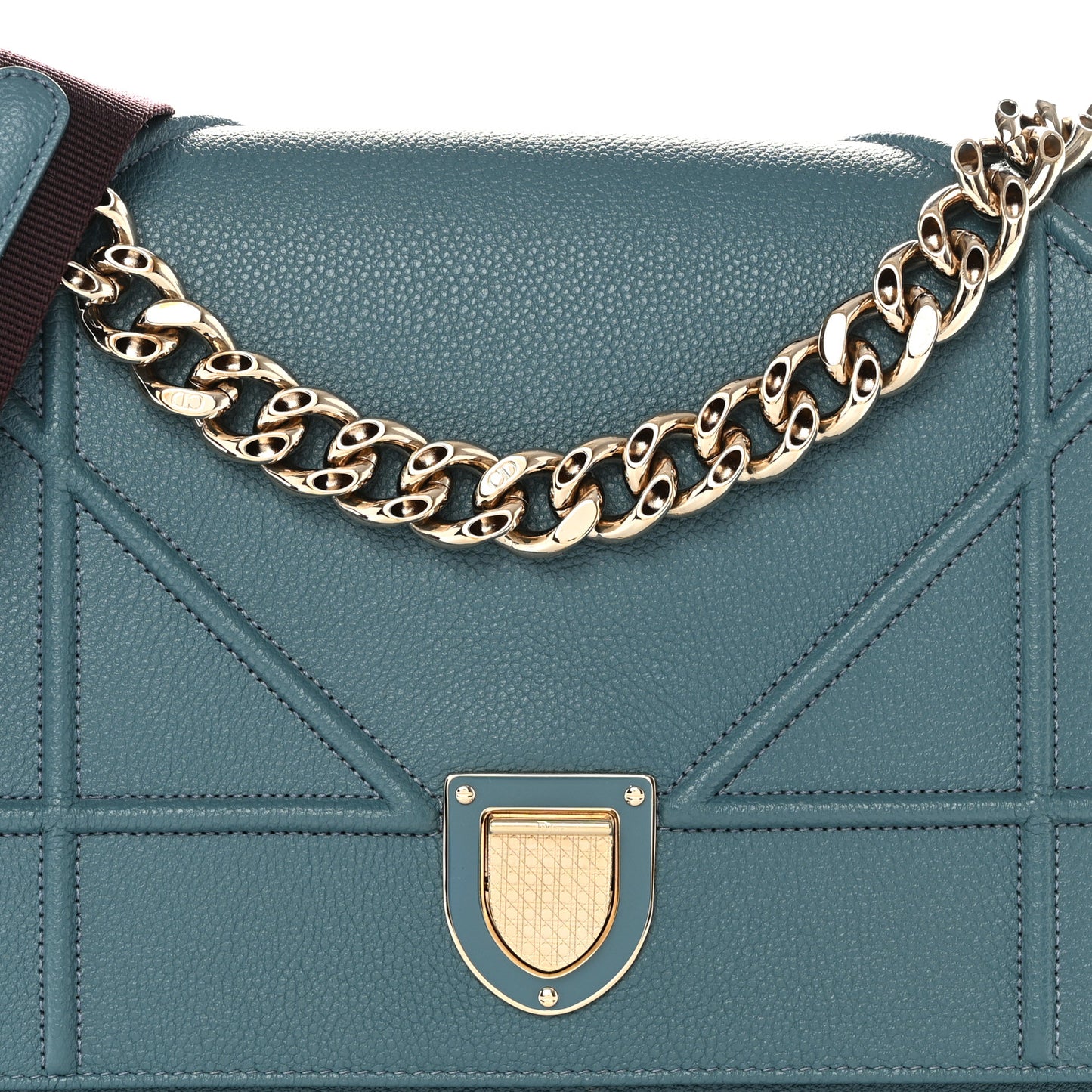 Grained Calfskin Diorama Satchel Agave Green