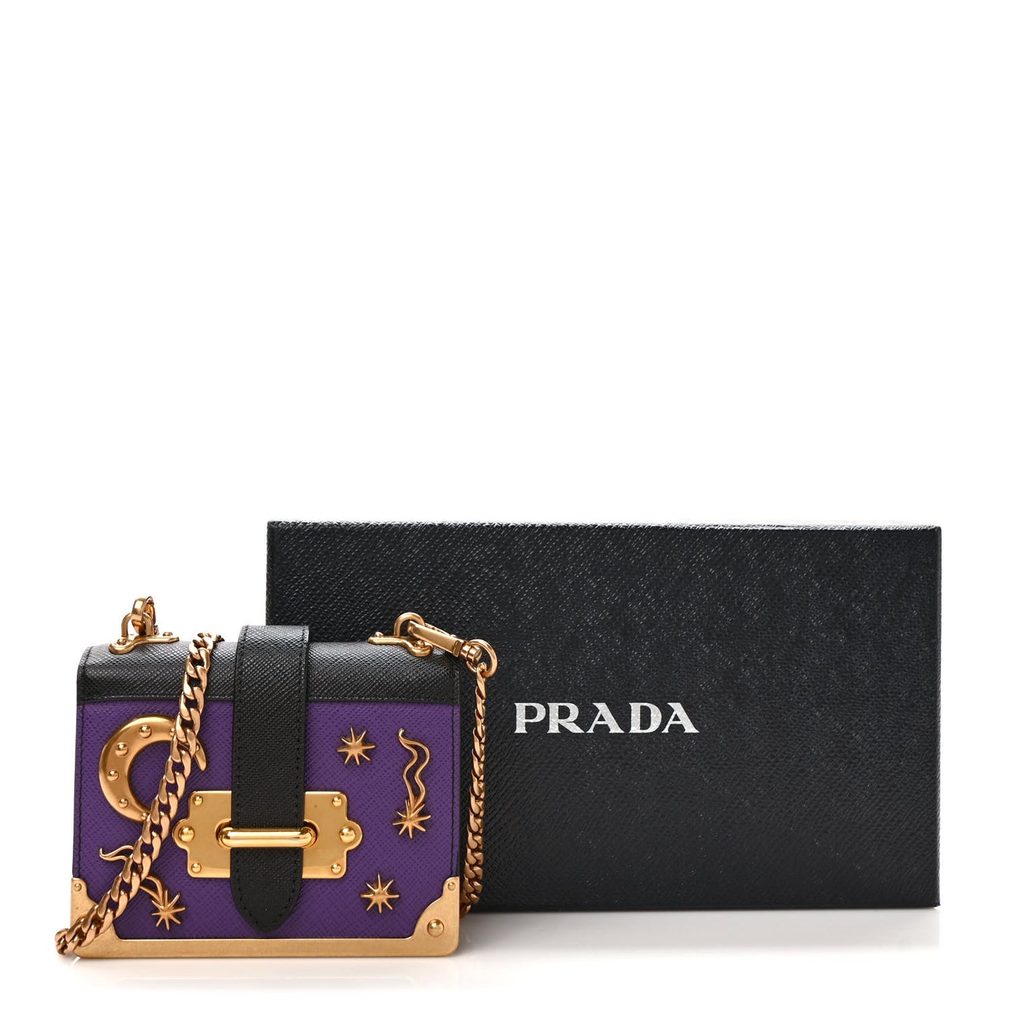 Saffiano Astrology Mini Cahier Bag Viola Black