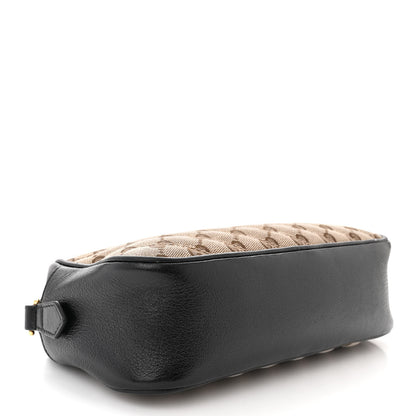Gucci Monogram Matelasse Diagonal Small GG Marmont Chain Shoulder Bag Beige Black 4 of 14
