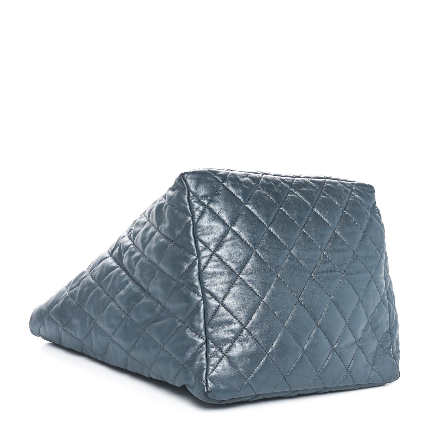 Metallic Lambskin Quilted Large Week End on Mars Tote Charcoal