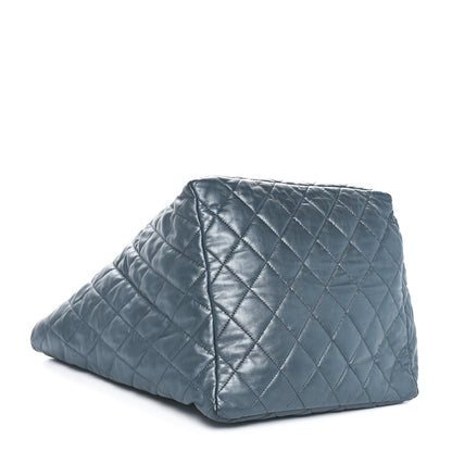Chanel Metallic Lambskin Quilted Large Week End on Mars Tote Charcoal 5 of 13