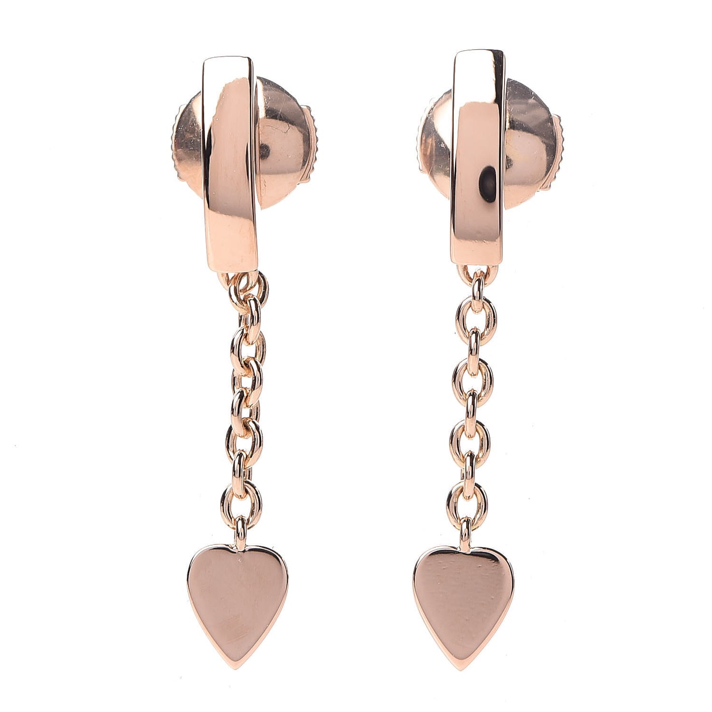 18K Pink Gold Mon Amour Heart Drop Earrings