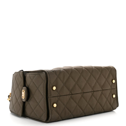 Chanel Canvas Quilted Small Chanel 25 Handbag Khaki 4 of 10