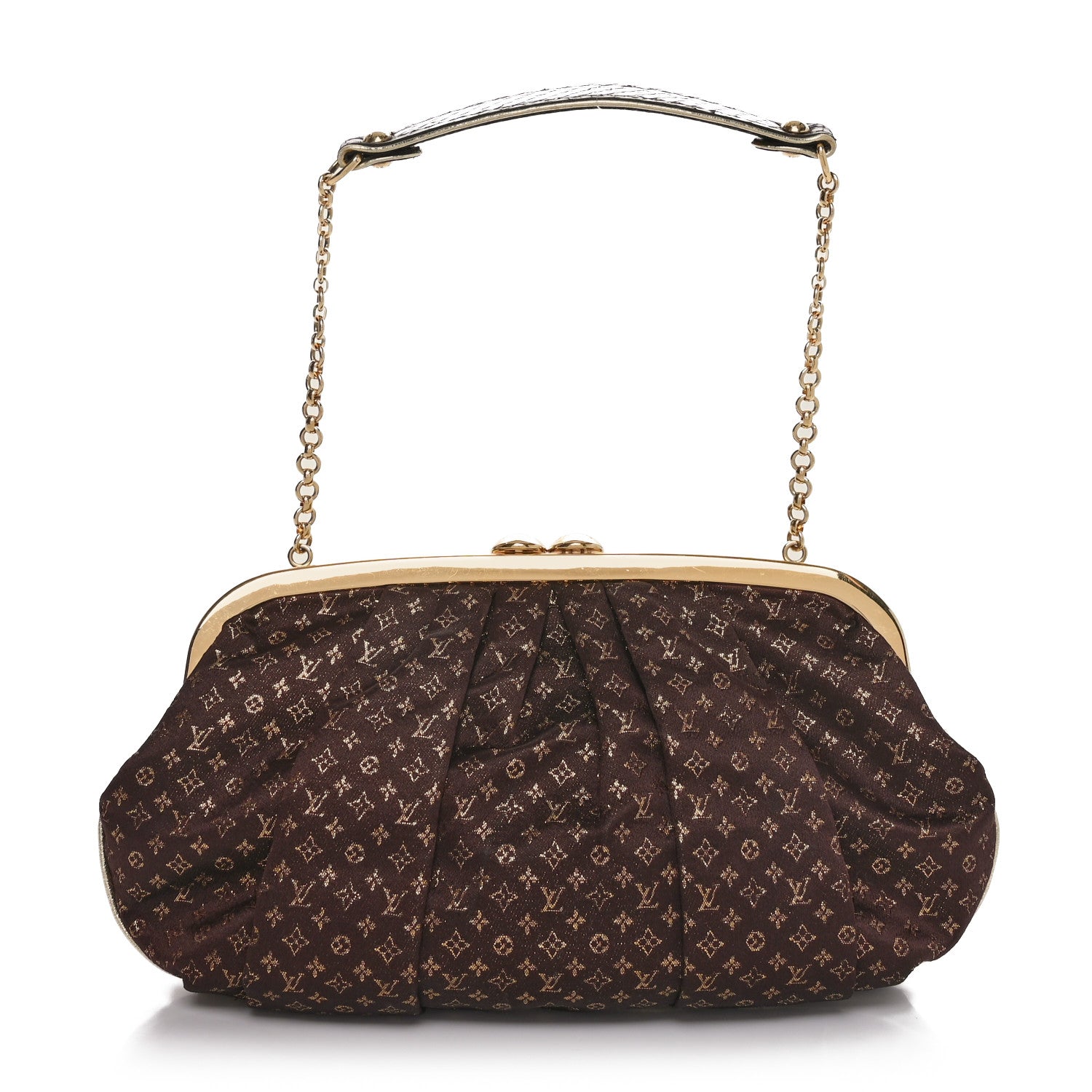 Louis Vuitton Satin Monogram Aumoniere Clutch Brown 1 of 10