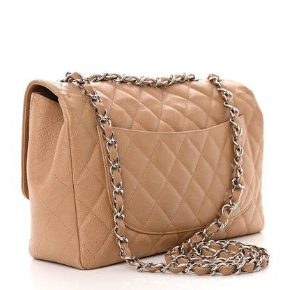 Chanel Caviar Quilted Jumbo Single Flap Beige 2 of 17
