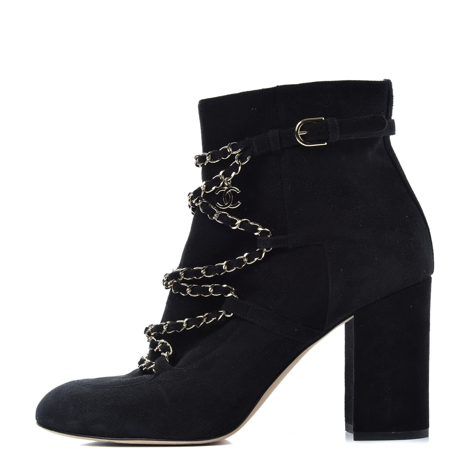 Chanel Suede Chain CC Short Boots 41 Black 1 of 10