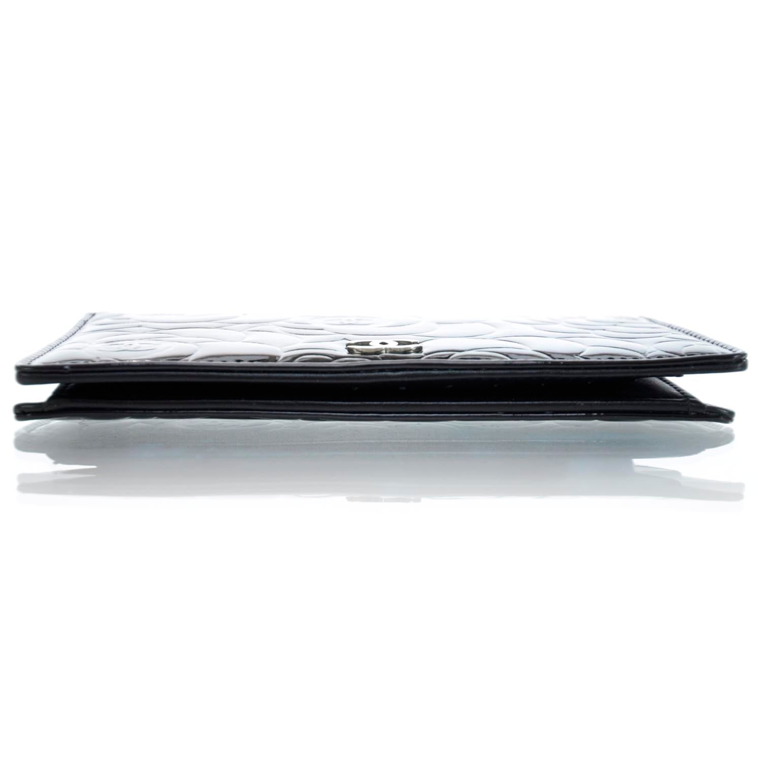 Chanel Patent Camellia Large Yen Wallet Black 5 of 10