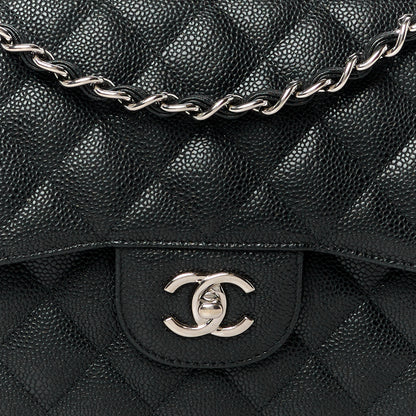 Chanel Caviar Quilted Jumbo Double Flap Black 9 of 11