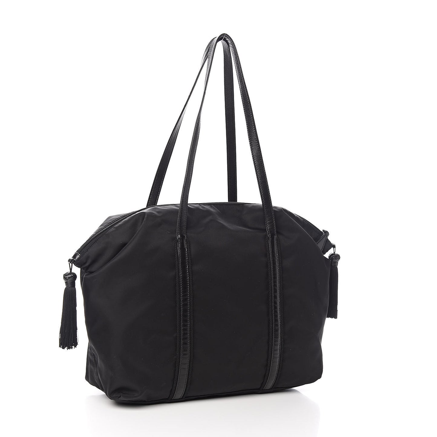 Tessuto Nylon Tassel Duffel Bag Black