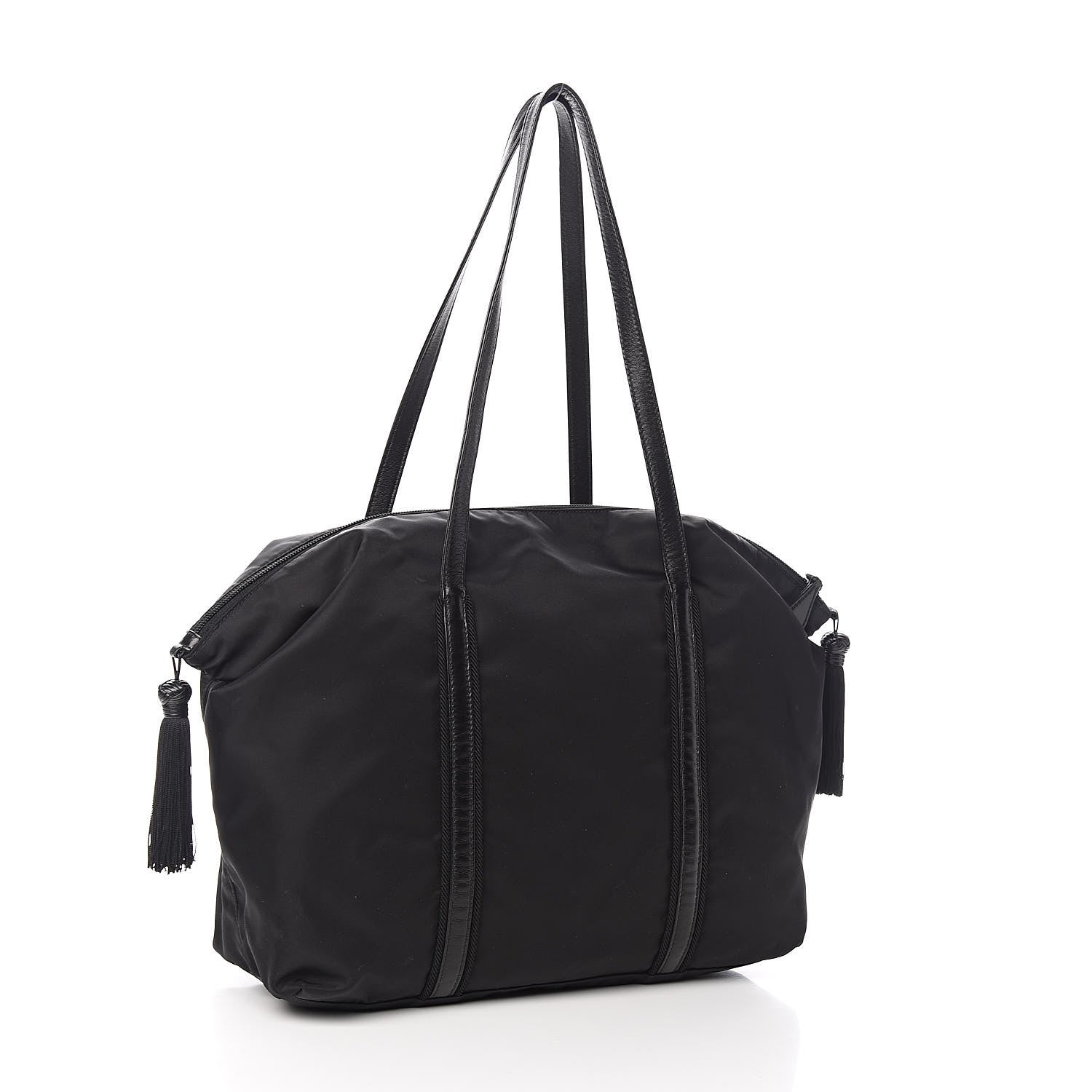 Prada Tessuto Nylon Tassel Duffel Bag Black 4 of 12