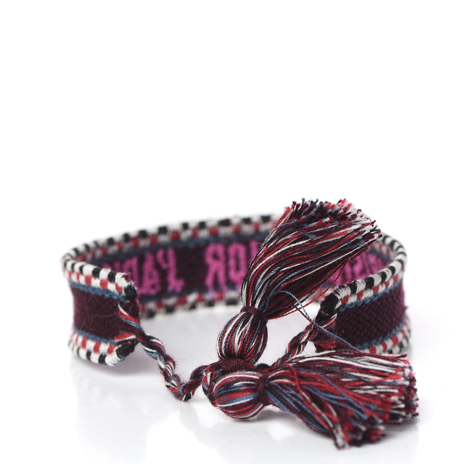 Christian Dior Woven Cotton J'Adior Friendship Bracelet Set Purple Rose 5 of 7