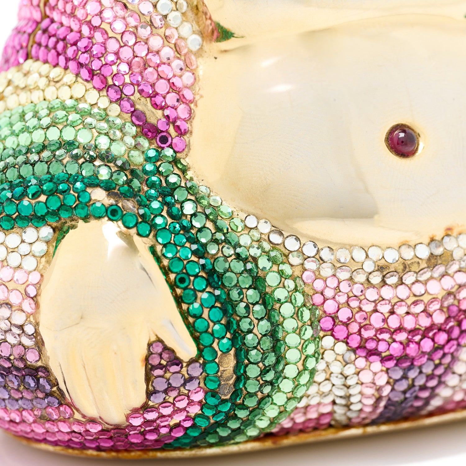 Judith Leiber Swarovski Crystal Buddha Minaudiere Clutch Gold 10 of 16