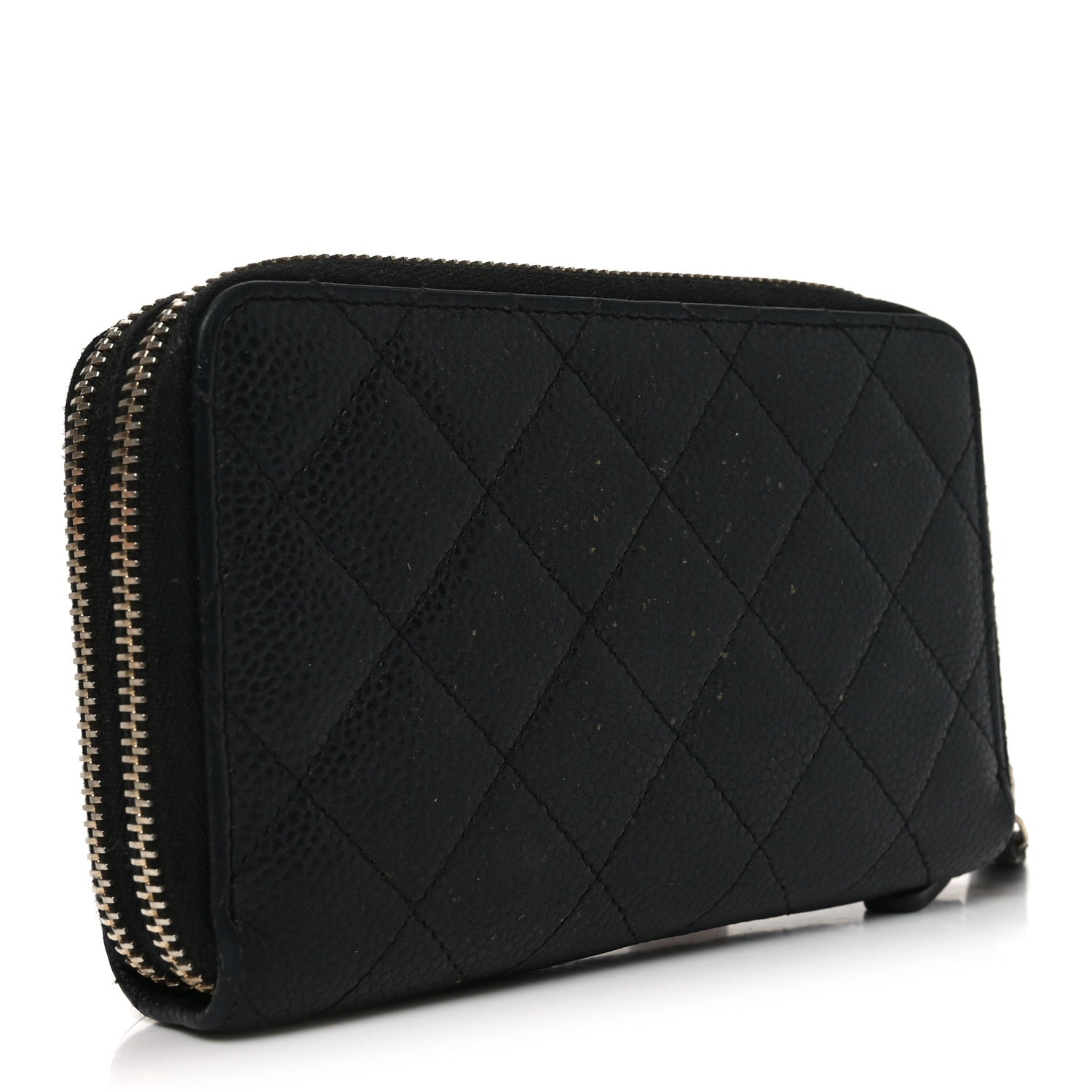 CHANEL バック　ウォレット Chanel Caviar Quilted Large Gusset Double Zip Around Wallet Black