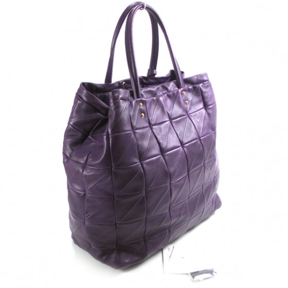 Saint Laurent Leather Sac New Rive Gauche Tote Purple 3 of 10
