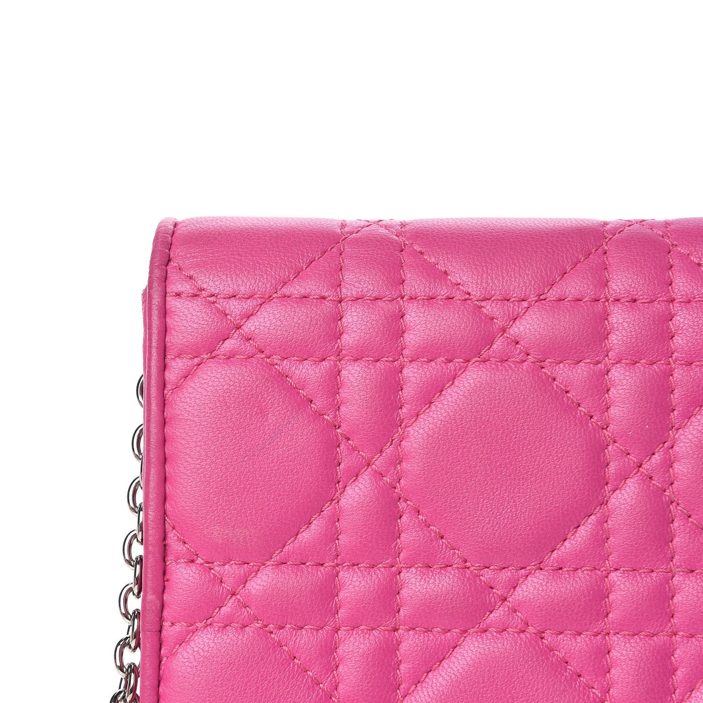Lambskin Cannage Rendezvous Chain Wallet Pink
