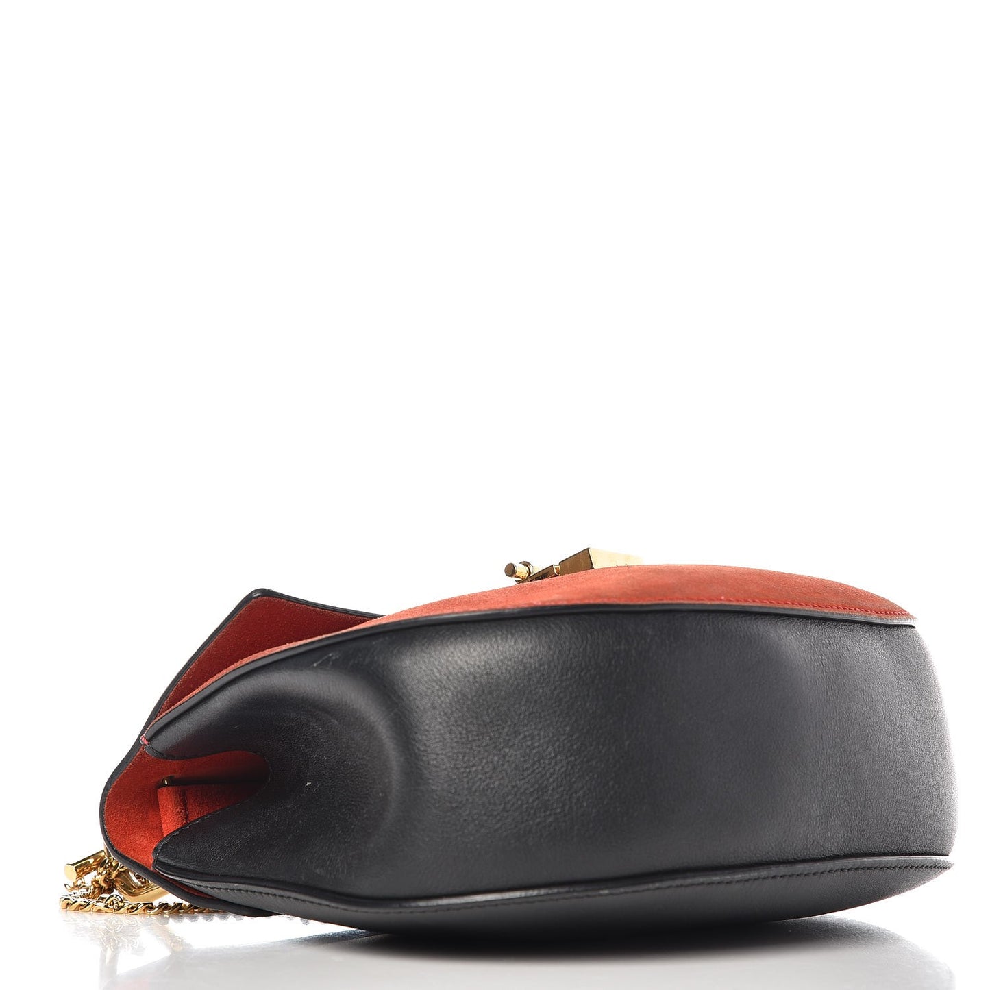 Suede Smooth Calfskin Drew Shoulder Bag Plaid Red