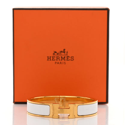 Hermes Enamel Narrow Clic Clac H Bracelet PM White 5 of 5