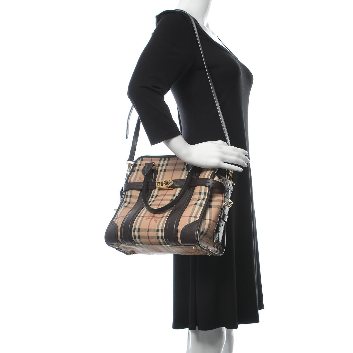 Haymarket Check Minford Portrait Tote Chocolate